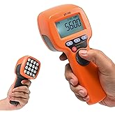 Strobe Light Tachometer, 60-99999 RPM Tachometer, Digital Non Contact Handheld LED Stroboscope for Motor Engine, Hz Velocity with High Accuracy 0.001% (DT10S)