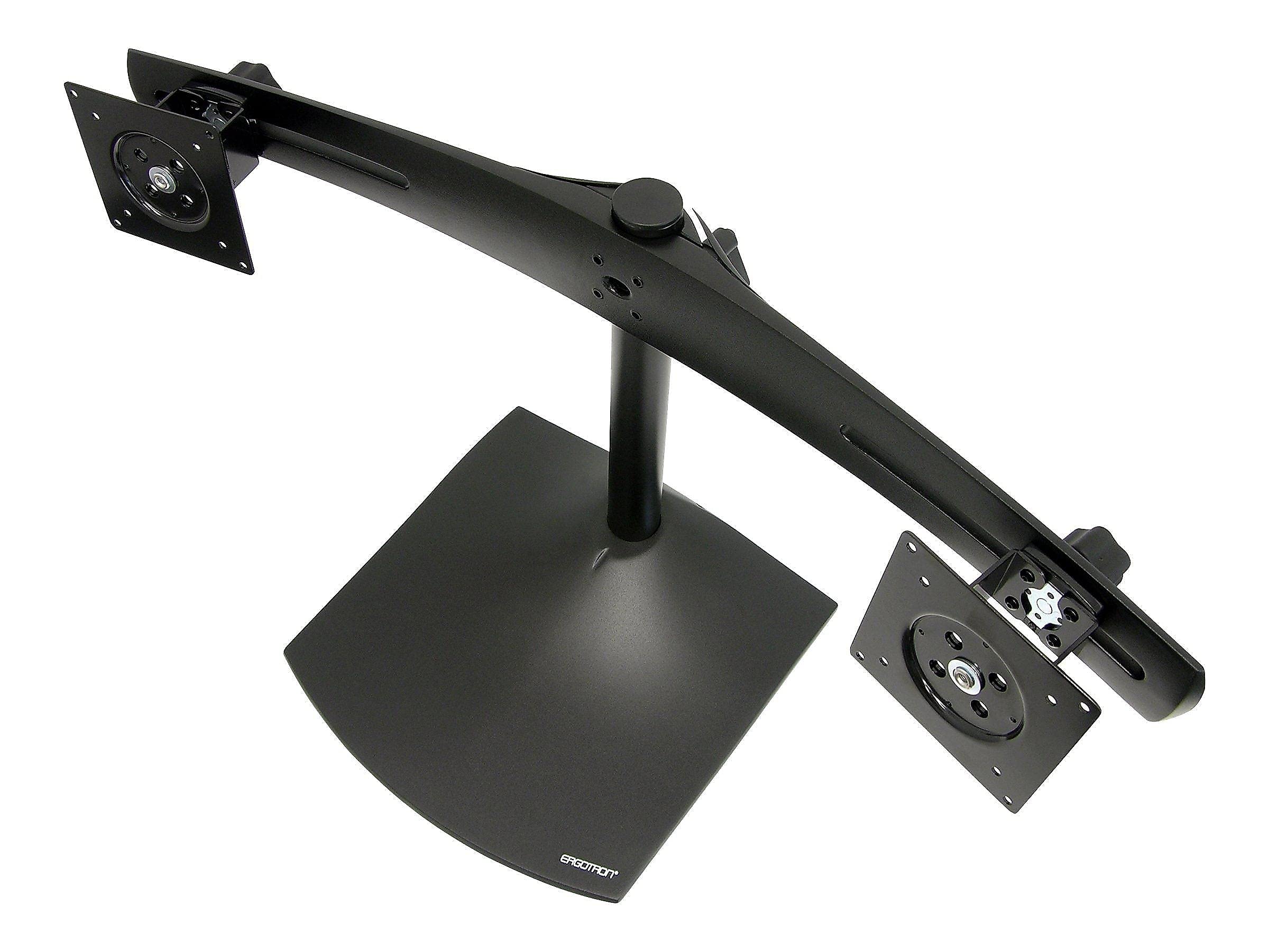 Ergotron DS100 Dual-Monitor Desk Stand, Horizontal - Stand for dual flat panel - aluminium, steel - black - screen size: up to 24"