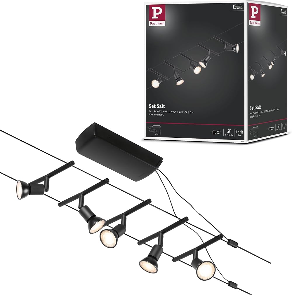 Paulmann CorDuo Lighting Set Salt DC 5 x 10W Extendable Wire Cable System
