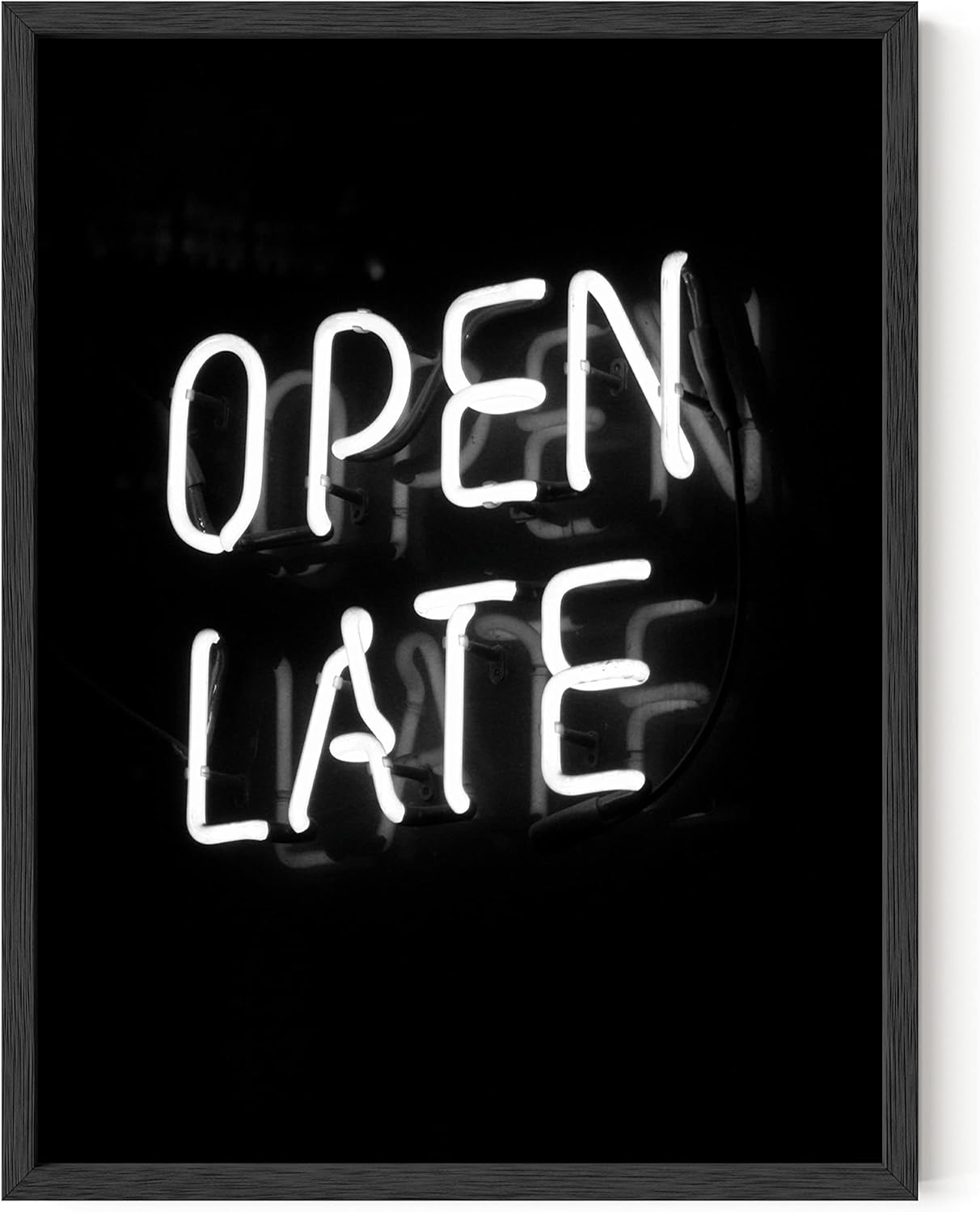 Posters & Prints - Neon Posters Open Late Neon Sign - By Haus and Hues | Neon Room Decor Neon Decor Edgy Bedroom Decor Edgy Poster College Room Decor | College Posters for Dorm Wall Decor UNFRAMED 12” x 16