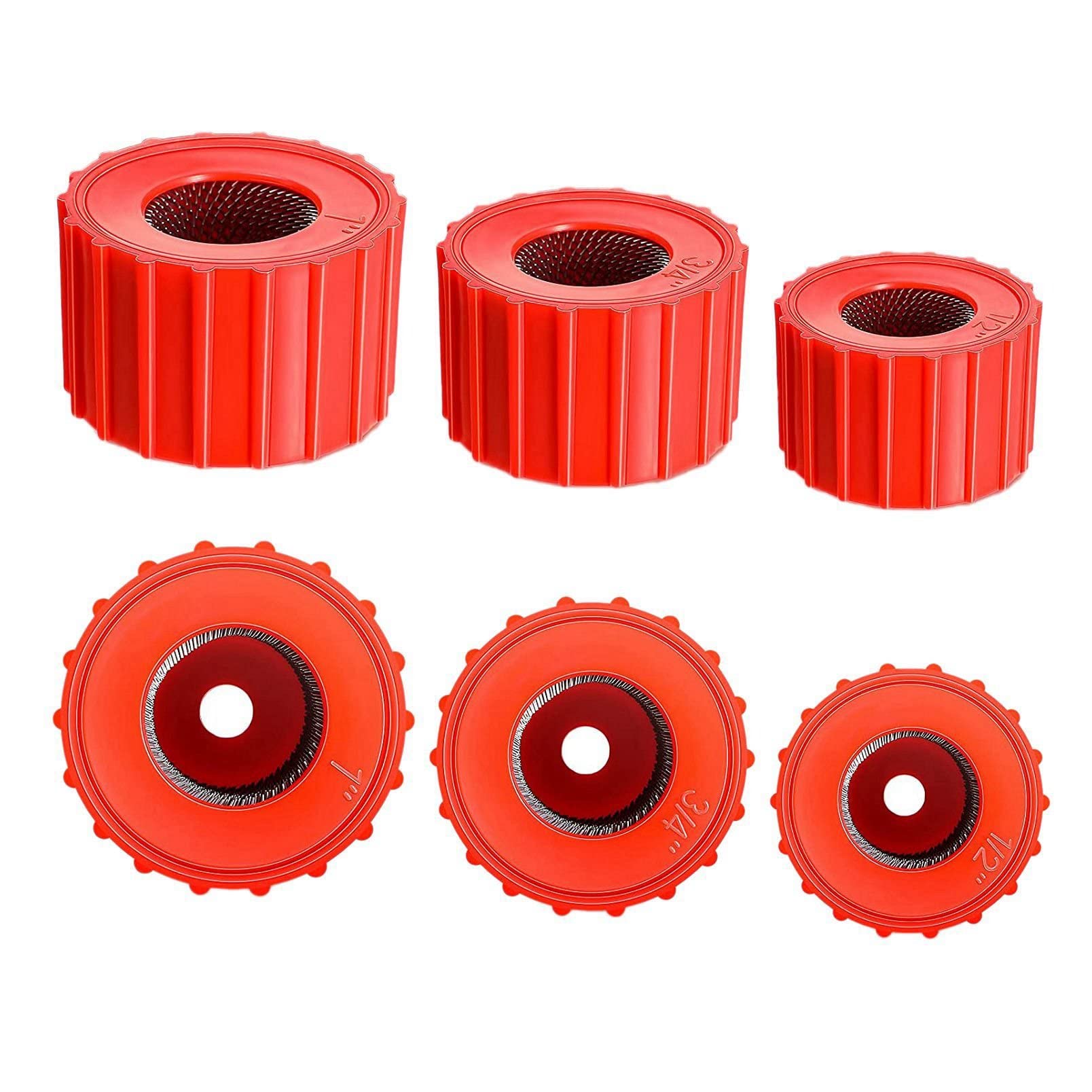 Kopinma 6 Pcs Copper Pipe Cleaners, Copper Pipe Cleaner for Drill, Brass Cleaner, Pipe Cleaners Plumbing, Tube Cleaning Brush for Copper PVC Pipe and Soft Steel Tubing (3 Sizes)