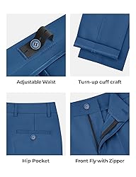 Marvelous World Boys Suits Royal Blue Slim Fit Size