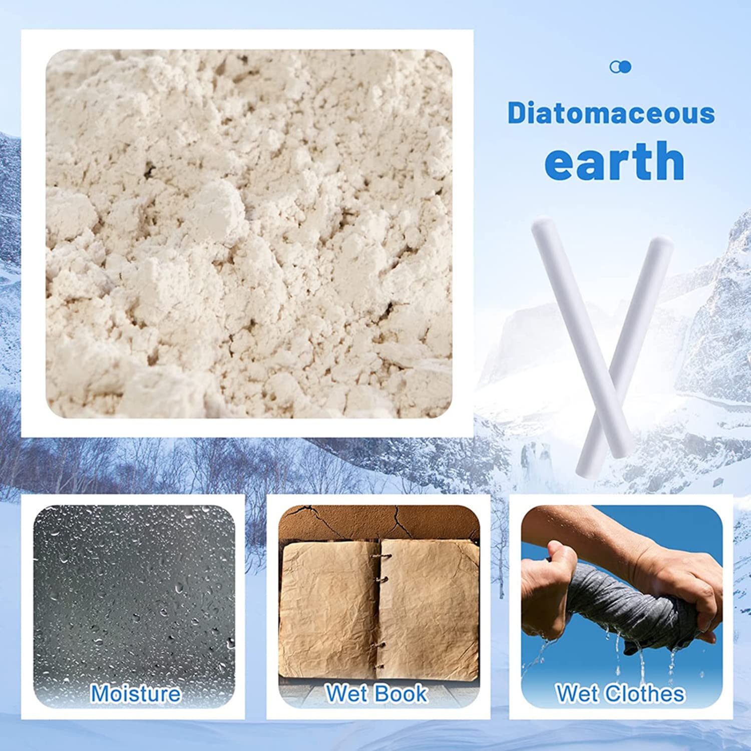 NUHUi Drying Stick Rod for Toys Deodorization Absorption Dryer Rod Desiccant Keep Dry Stick Gift Reusable,Moisture-Proof Clothing Glass Dehumidifier Reduce Rust 5Pcs