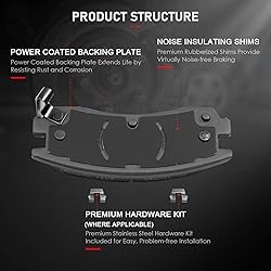 cciyu D714 4pcs Rear Ceramic Brake Pads Kits