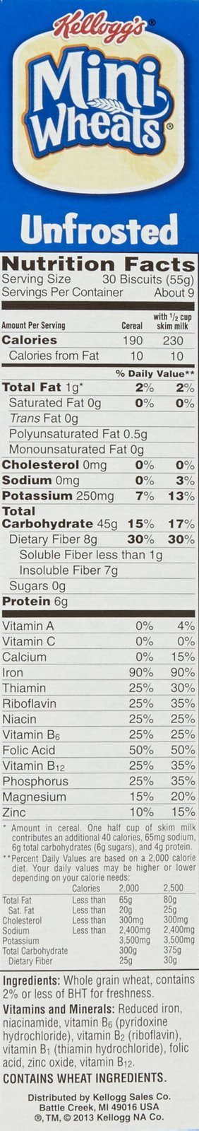 Kellogg's Frosted Mini-Wheats Mini-Wheats Unfrosted Cereal ...