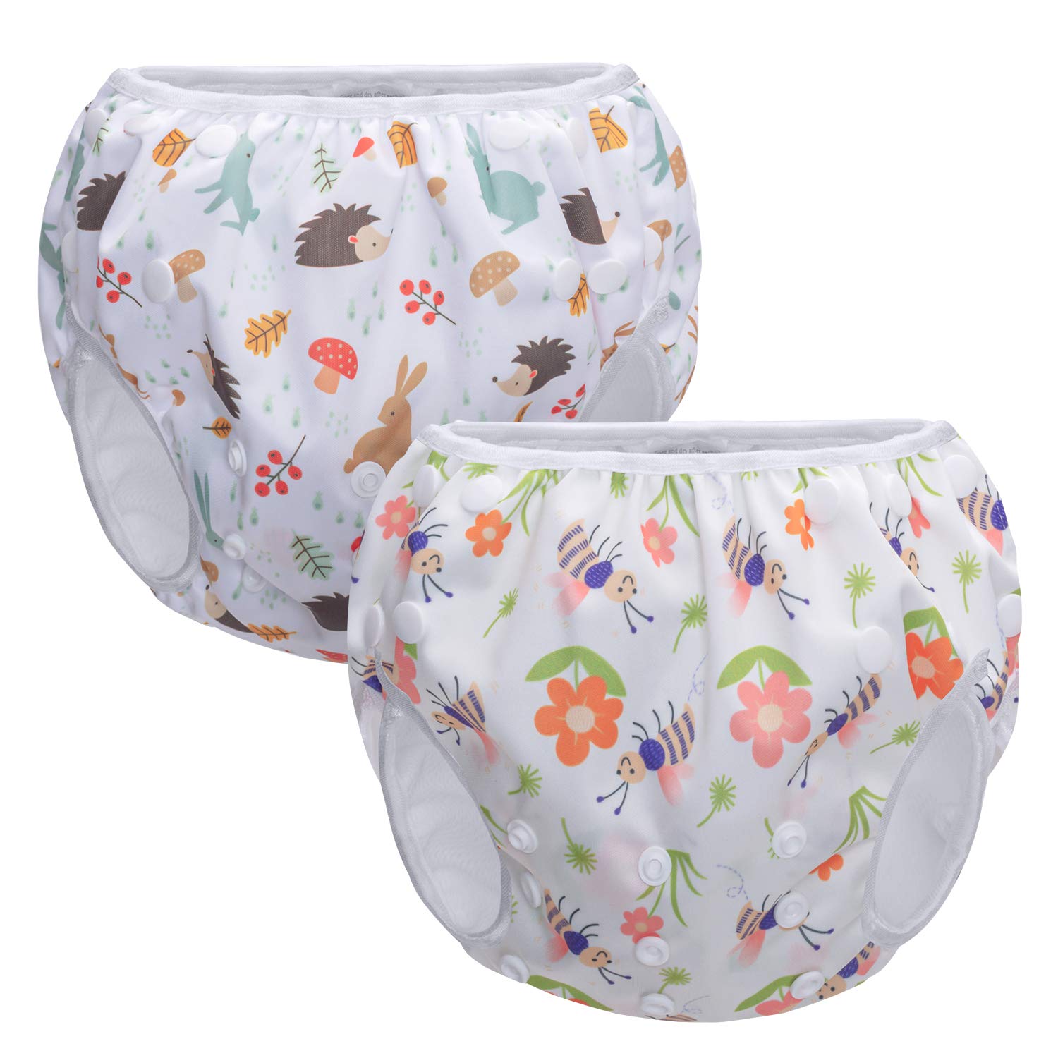 Teamoy Reusable Swim Nappy(2 Packs) for Baby Boys& Girls, Comfortable, Washable and Adjustable, Ideal for Swimming Lessons/Holiday