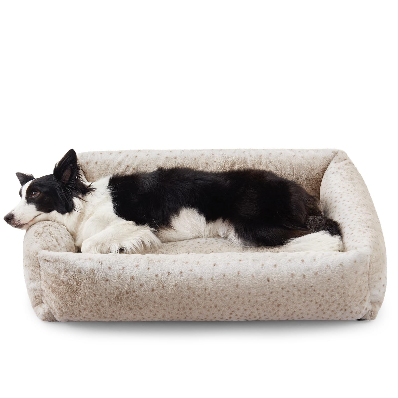 Photo 1 of JOEJOY Dog Bed Medium Size Dog, Washable Orthopedic Premium Soft Corduroy Fleece Pet Bed with Removable Zipper Cover, Cute Calming Puppy Bed with Non Skid Bottom