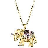Ross-Simons 0.50 ct. t.w. Multicolored Sapphire Elephant Pendant Necklace in 18kt Gold Over Sterling. 18 inches
