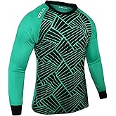 Kalci Hidden Chest Padding Soccer Goalie Jersey Youth & Adult. Long Sleeves Elbow Padded Goalkeeper Shirt for Boys & Girls