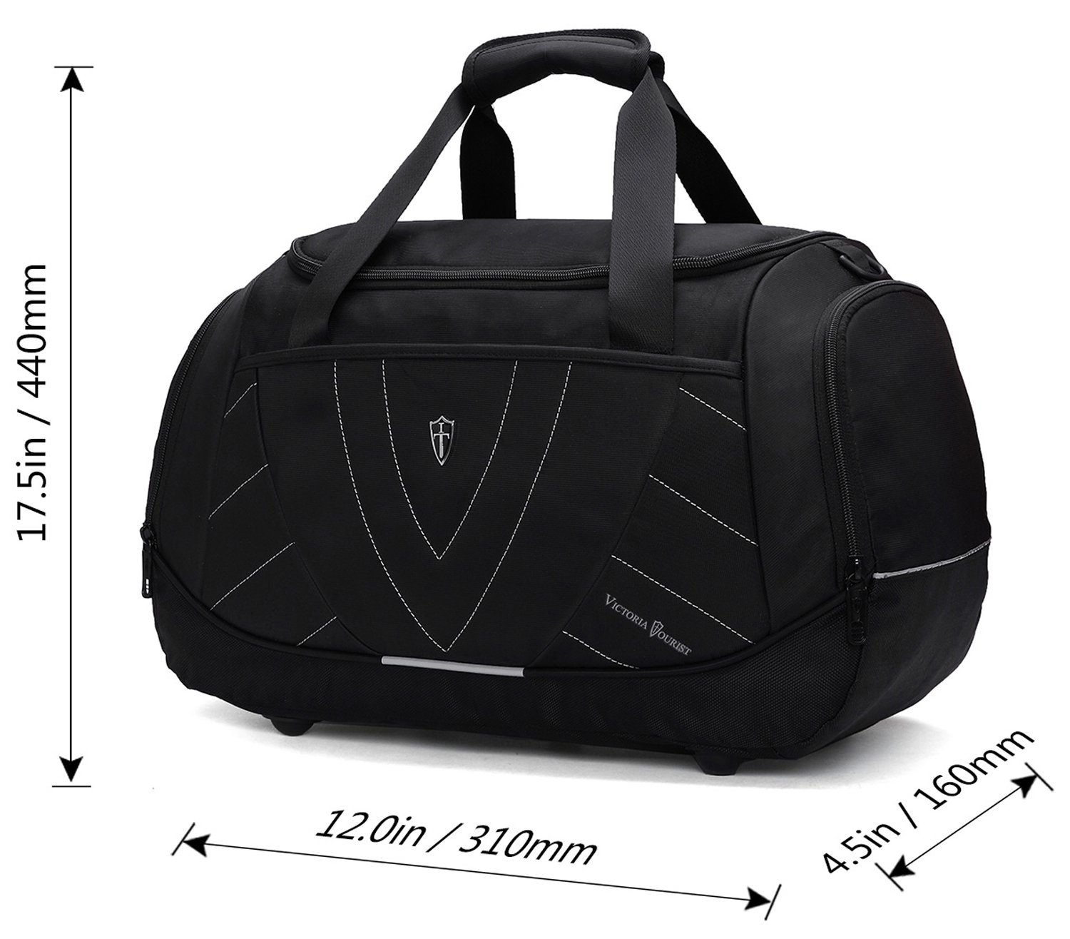 Victoriatourist V7005 Duffle Bag for Business Travel Sport Gym Weekend Duffel, Black