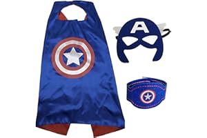 Superhero Capes & Masks for Kids – Satin Dress Up Costumes with Felt Masks, Perfect Birthday Party Favors & Pretend Play