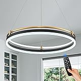 Benkut Modern LED Pendant Light 23.6" Black Gold