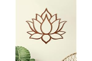 WoodfulArt Wood Wall Decor Lotus Flower Mandala - Hanging Wood Wall Art with Engraved Design, Flower of Life Wooden Decoration - Sacred Geometry Wall Art for Home, Yoga Studio, Cafe - 15.7" W x 14.1" H