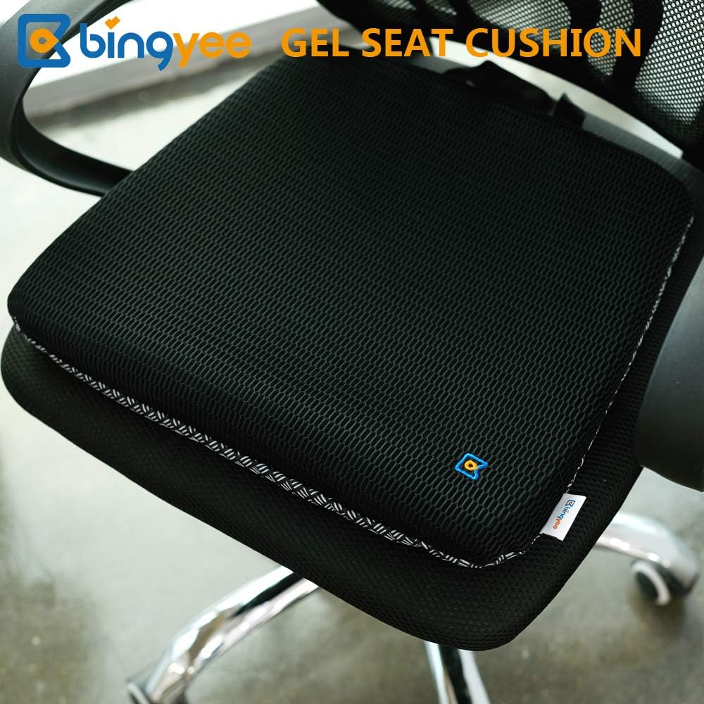 Bingyee Coccyx Seat Cushion 3D Ventilated Grid Cooling Double Gel Seat Cushion for Pressure Relief, Orthopedic Chair Pads for Office Chair, Car Seat Cushion, Wheelchair, Mobility Scooters or Home: Home & Kitchen