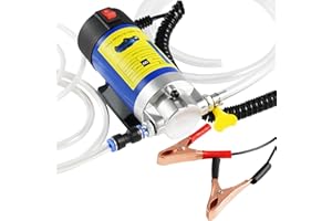 FAITIO Oil Pump 12V 100W, Oil Extractor Pump for Engine Oil Change, Electric Fluid Transfer Pump for Motor Oil, Gear Oil, Transmission Fluid Removal, Self-Priming Oil Transfer Pump for Car, Mower, Marine