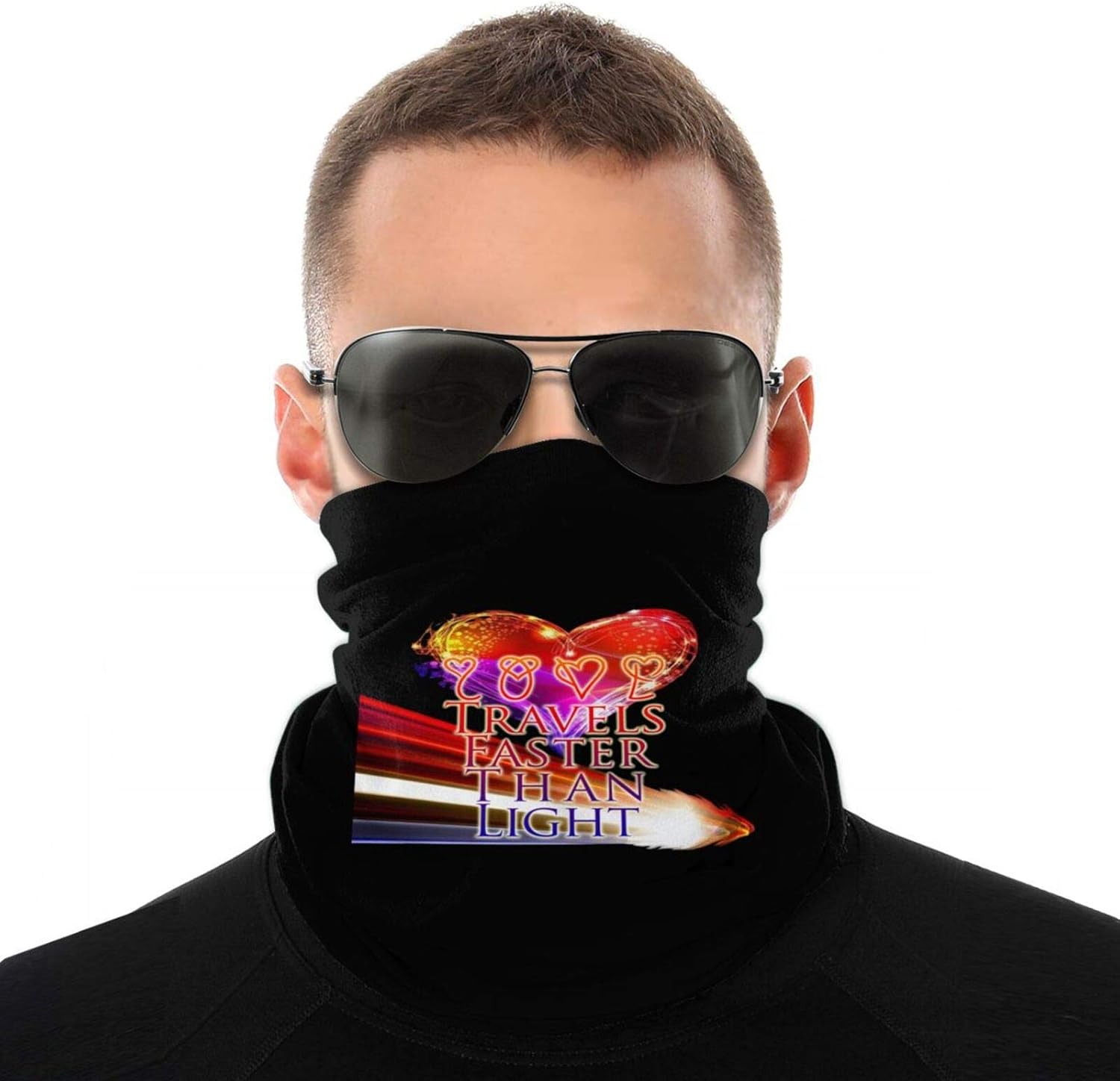 Love Travels Faster Than Light Valentines Day Neck Gaiter Warmer Windproof Balaclava Multi 