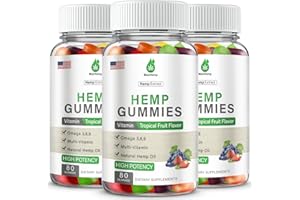 MAXHEMP Hemp Gummies for Pain, Sleep, Anxiety - 3 Packs Hemp Gummy 100% Natural Organic Extra Strength High Potency with Pure Hеmp Oil Extract Vegan Bear Candy