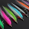 Tigofly 20 pcs 1/0 4cm UV Colors High Carbon Hook Polar Fry Salmon Trout Sea Bass Steelhead Minnow Fly Fishing Flies Lure Set