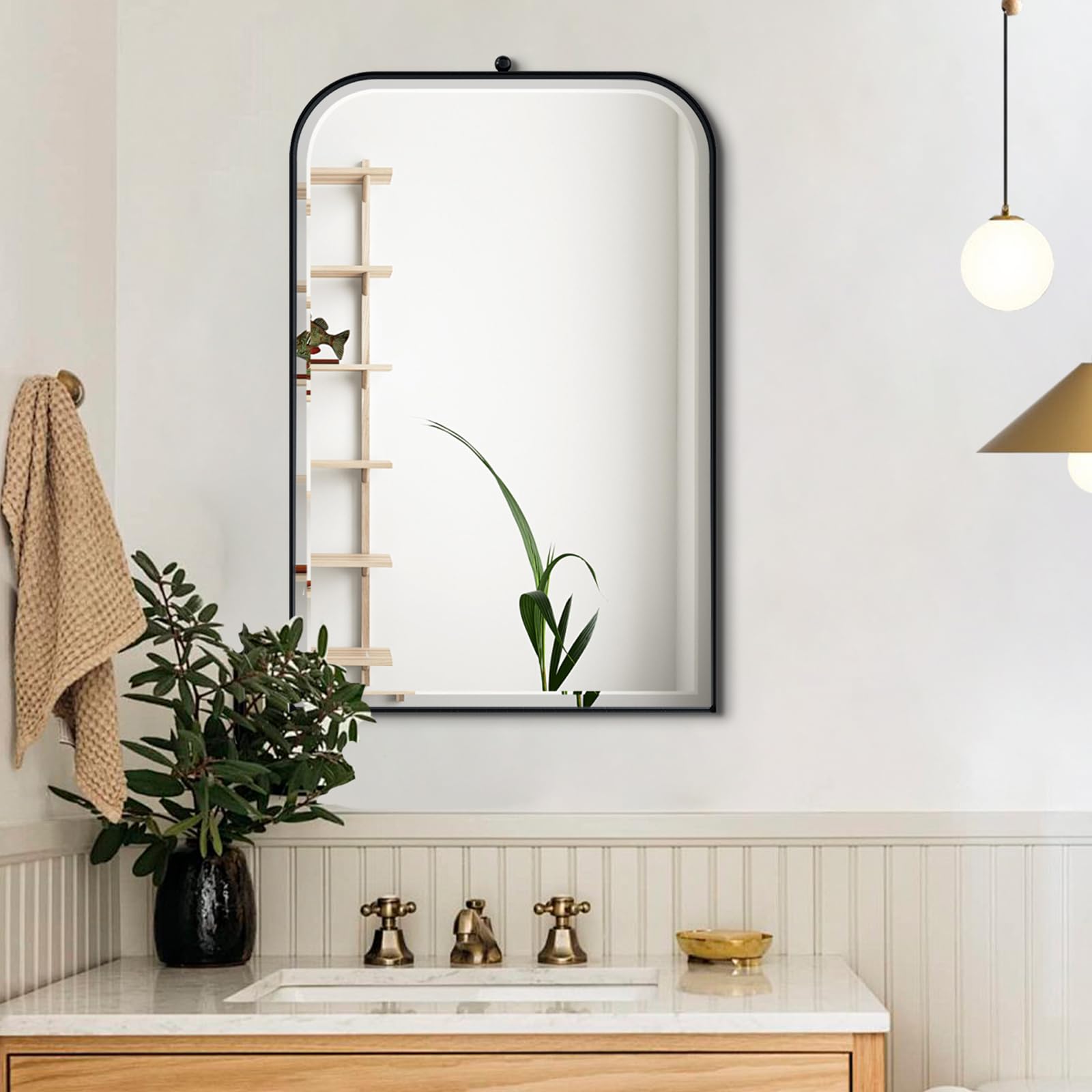 POZINO Beveled Bathroom Mirror, 20