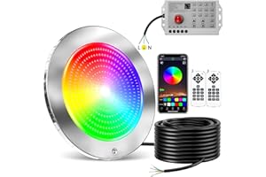 PoCare 54W 10Inch LED Pool Lights for Inground Pool with 3 Way to Control (App/Remote/Manual Controller), Multicolor Changing