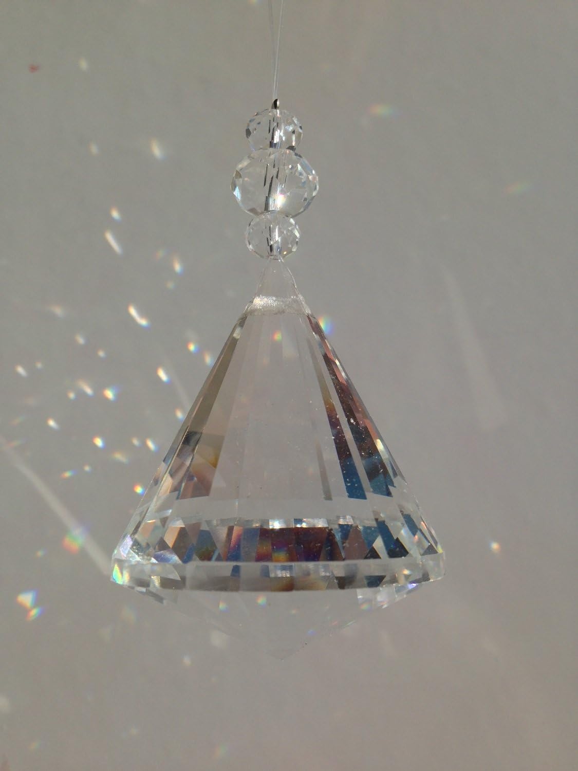 10pcs Suncatcher Multifaceted Hanging Crystal Prism Glass Diamond Lighting Pendants (Clear)