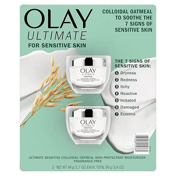 OLAY ULTIMATE SOOTHING FACE MOISTURIZER, FRAGRANCE-FREE, 1.7 OUNCE (PACK OF 2)
