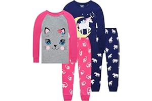 Dolphin&Fish Boys and Girls Soft Pajamas 100% Cotton Toddler Pjs Long Sleeve Kid Sleepwear Sets