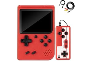 Krevi Handheld Game Console-Game Boy Retro Handheld Game Console,3.0'' Color Display Video Game Consolewith 400 Classic Games and Gamepad,Support TV Connection & Two Players(red)