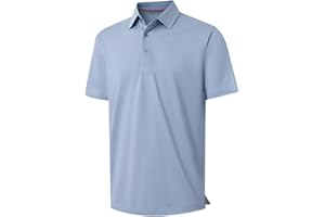 M MAELREG Golf Shirts for Men Dry fit Sports Jacquard Lightweight Performance Texture Short Sleeve Collared Polo Shirts