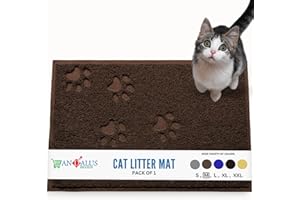 ANDALUS BRANDS Andalus Medium Cat Litter Mat, Pack of 1 - Waterproof, Non-Slip & Easy to Clean Cat Litter Box Mat for Extra Efficient Pet Litter-Trapping, Brown (23.5” X 15.75”)