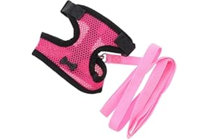 BESPORTBLE Chicken Training Harness Vest with Adjustable Breathable Mesh and Leash, Medium Pink, Comfortable Hen Walking Trac