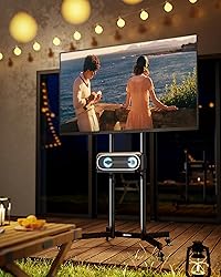 ECOTINY Heavy-Duty Rolling TV Stand for