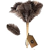 Ostrich Feather Duster for Cleaning-Furniture Dusters with Handle Ddzmz Hand Duster with Fluffy Natural Genuine Feather Reusa