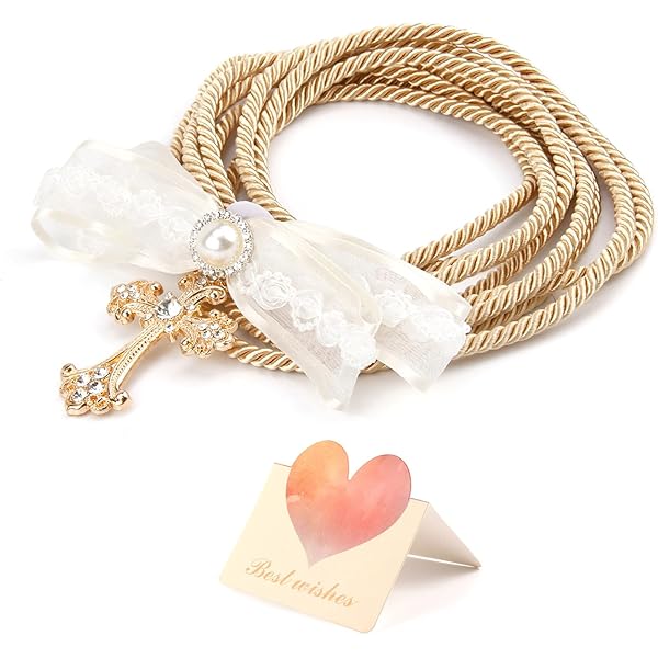 Cuerda O Lazo De Boda Católica De 160 Cm | Cordón Nupcial Tradicional De 8 Cm De Ancho | Perfecto Para Ceremonias Religiosas Y Sesiones De Fotos