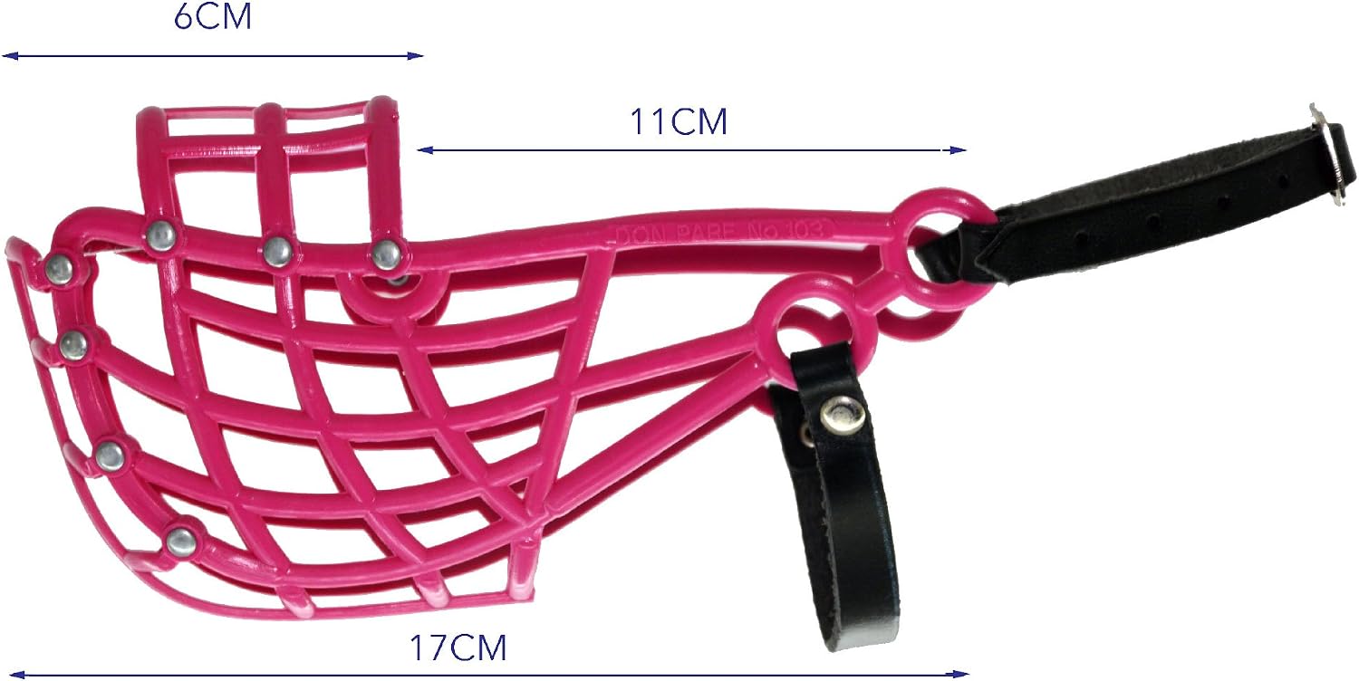 Muzzle Don Pare 110 for large dogs with a narrow head lurcher in Pink Also suitable as a racing muzzle or coursing muzzle - Image 5