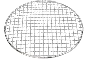 Stainless Steel Round Mesh Grill Grid for Camping BBQ Home Baking and Stovetop Roasting with Mirror Finish and Solid Frame (2