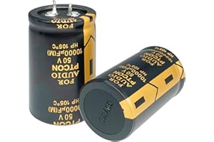 Cermant 2pcs 50V 10000UF Snap in Electrolytic Capacitor 30x50mm(1.18x1.96in) Power Amplifier Filter Audio Electrolytic Capacitor Car Audio