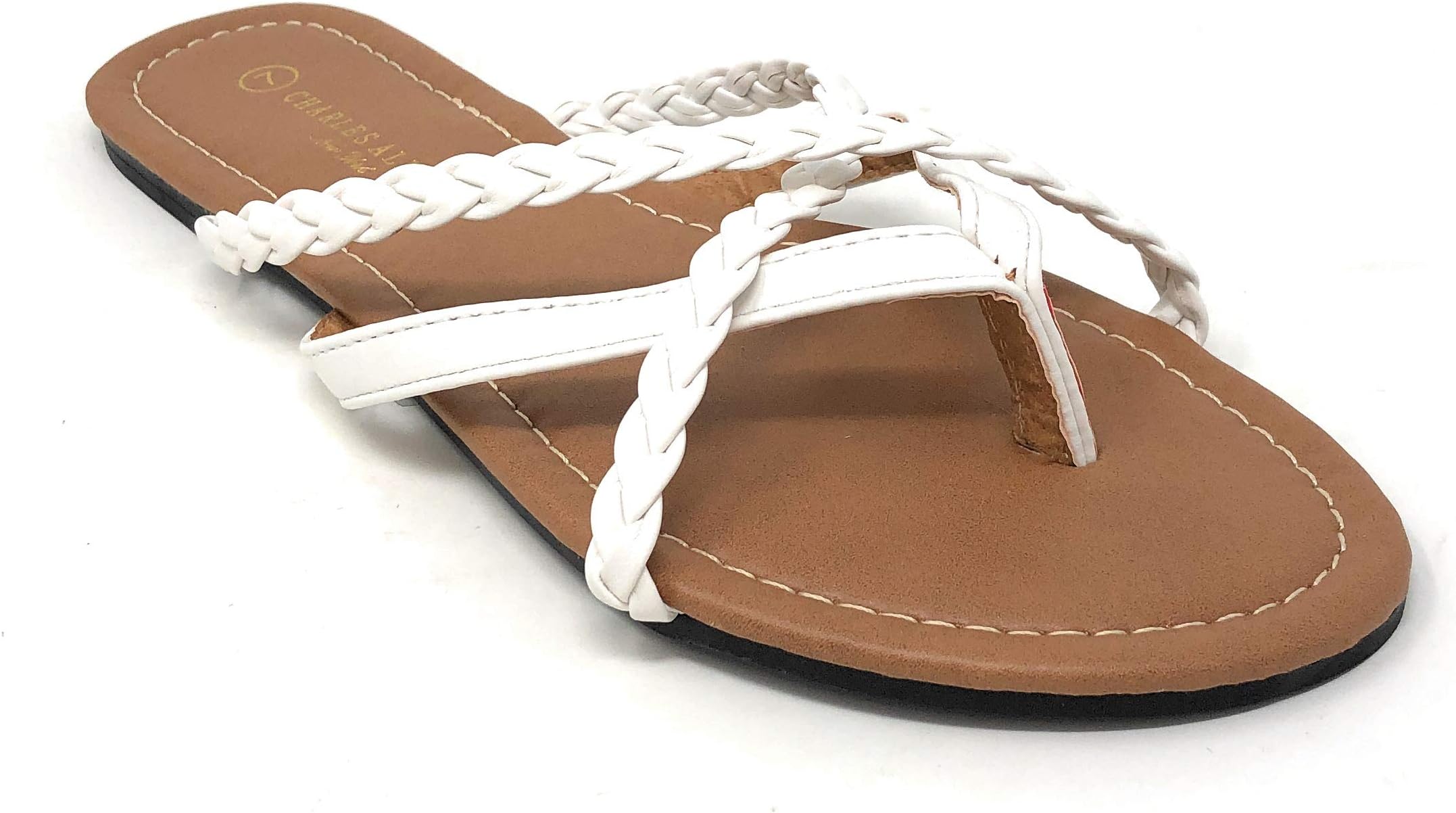 Charles Albert Women's Strappy Braided Criss-Cross Thong-Toe Flip-Flop Sandal