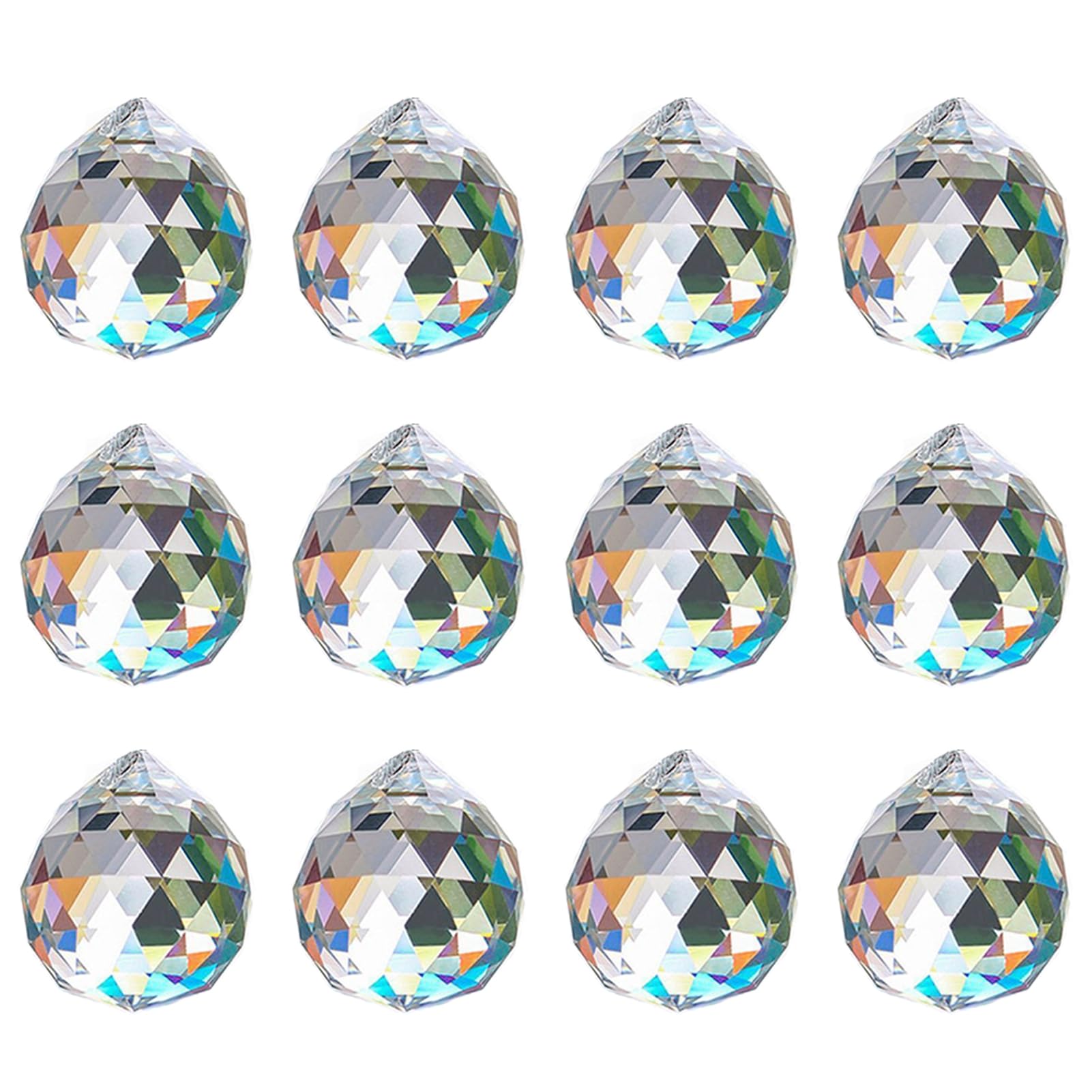 ToBeIT Pack of 12 Crystal Sun Catchers Conjures Light Reflections Decorative Pendant Crystal Sun Catcher Crystal Decorative Pendants Crystal Rainbow Sun Catcher Crystal Window (G-12 Pieces)