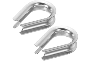 PATIKIL 12mm 1/2 Inch Wire Rope Thimble, 2Pack Cable Thimbles 304 Stainless Steel Rigging for Boat Rigging