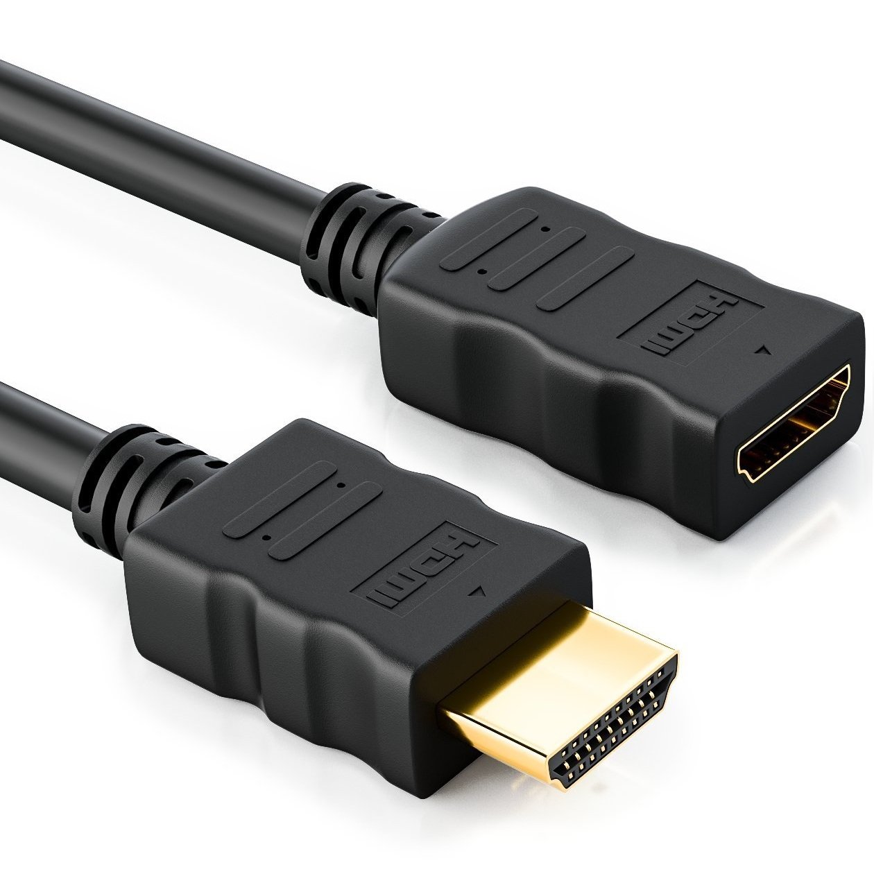 deleyCON 1 m HDMI Extension Cable - Compatible with HDMI 2.0a/b/1.4a - UHD 4K HDR 3D 1080p 2160p ARC - High Speed with Ethernet - Black