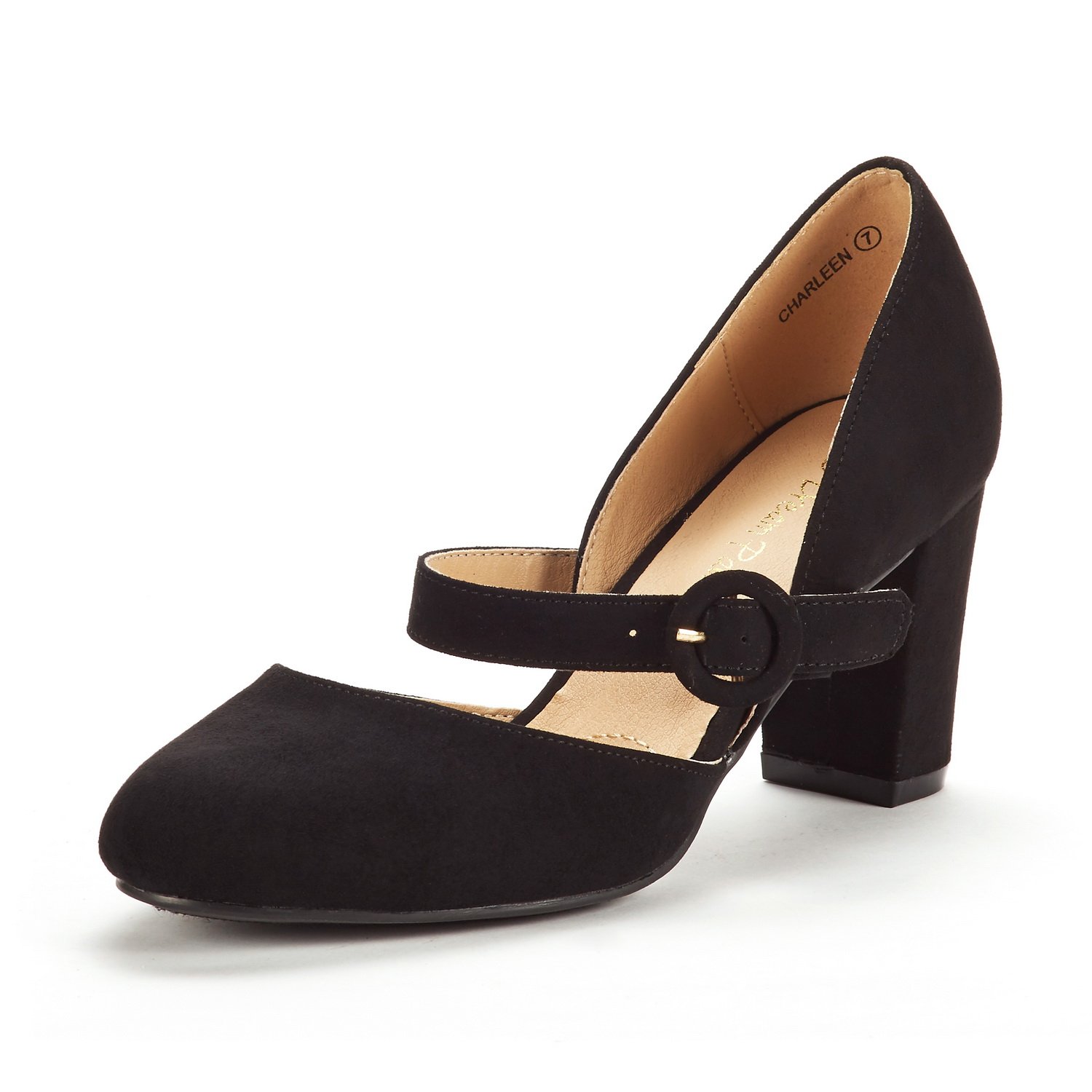 DREAM PAIRS Women's Charleen Black Suede Classic Fashion Closed Toe High Heel Dress Pumps Shoes Size 6.5 M US