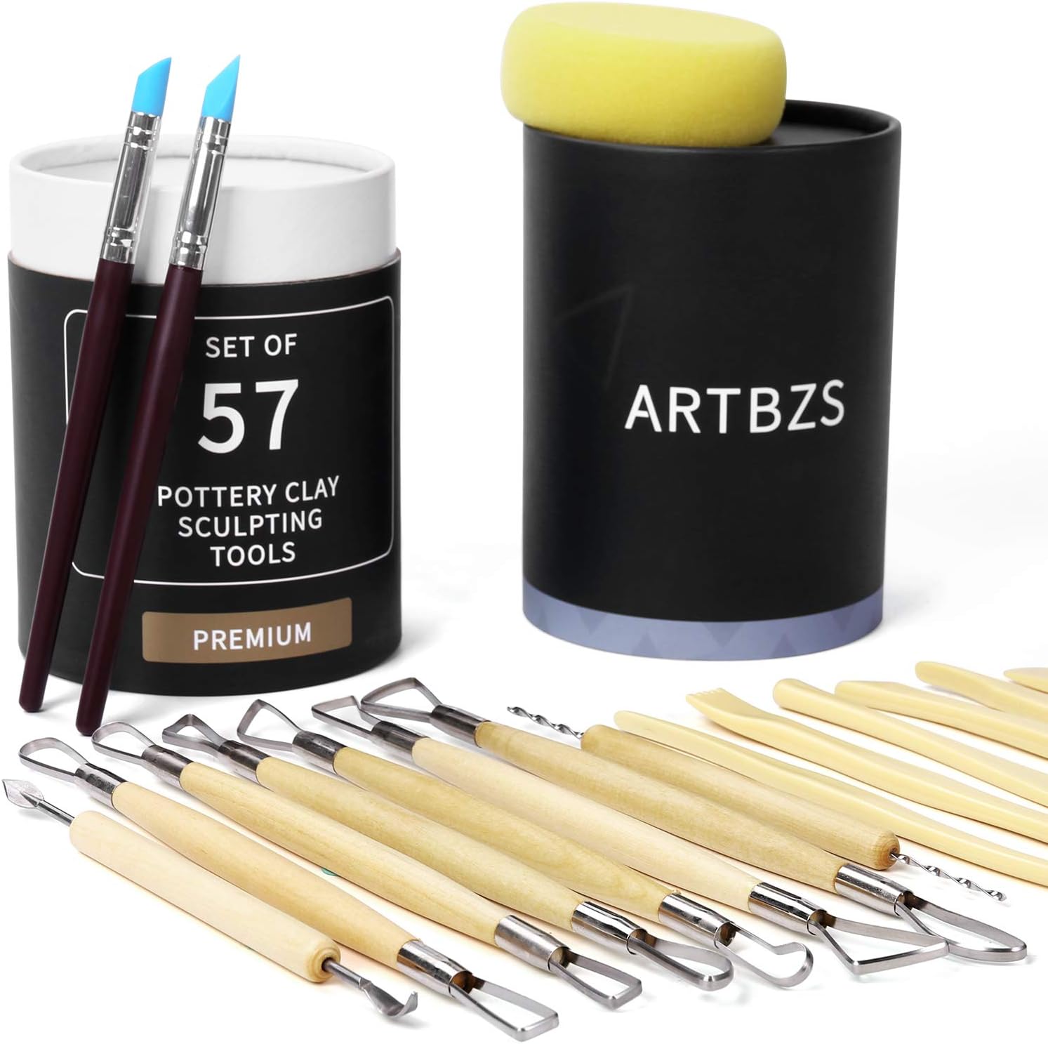 57PCS Pottery Tools, Clay Sculpting Tool Set, Modeling and