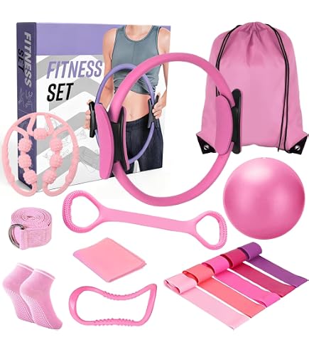 Kit Complet Pilates Ring Pour Femmes - Rose, équipement D'entraînement Taille Unique