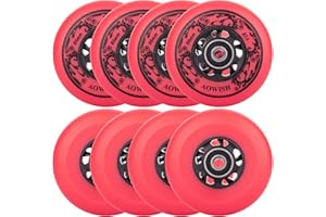 AOWISH Inline Skate Wheels 85A Outdoor Asphalt Formula Hockey Roller Blades Replacement Wheel with Bearings ABEC-9 and Floati