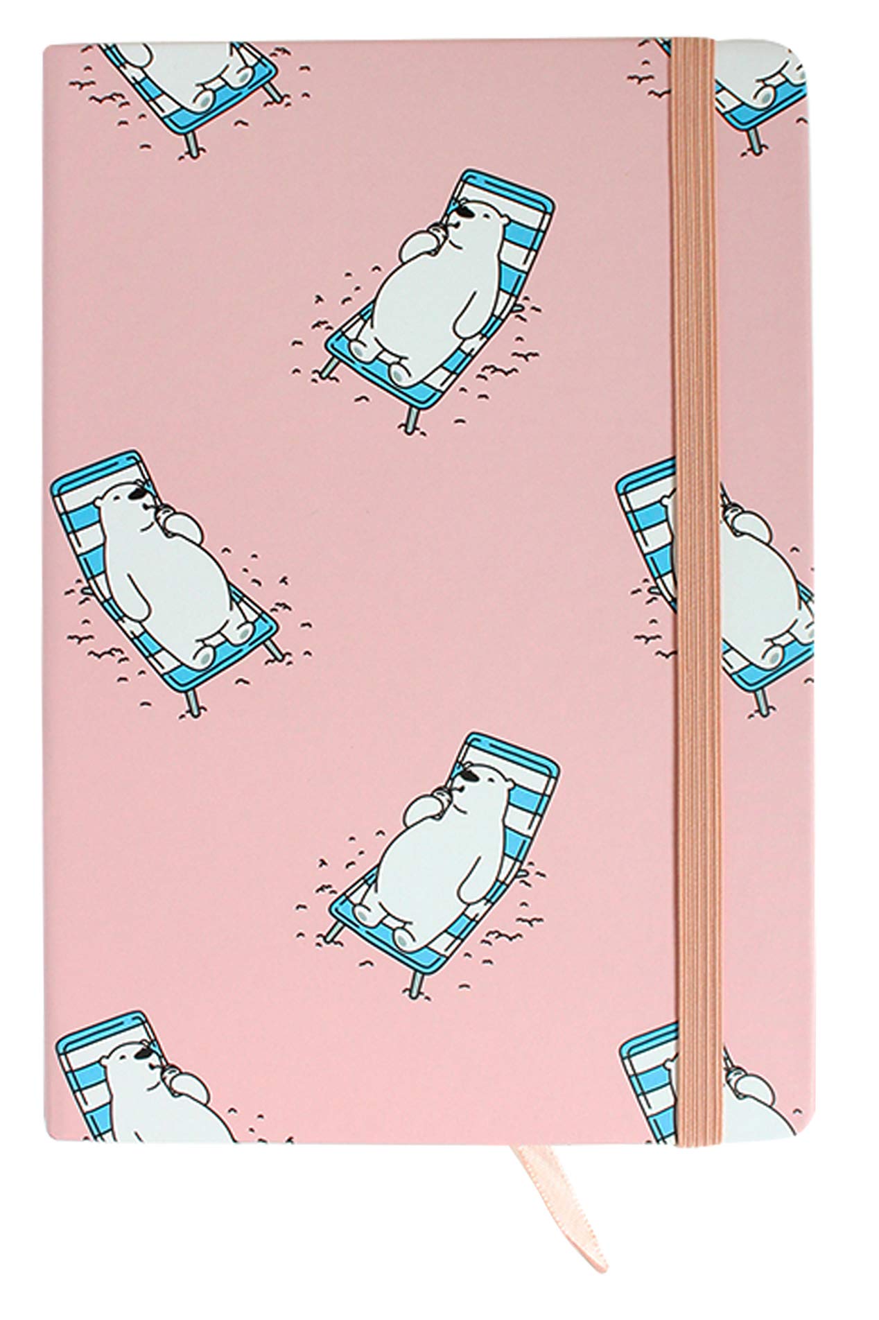 Emartbuy Polar Bear Hard Cover Exercise Book Diary Notebook Notepad Writing Journal Ruled A5 Size 96 Sheets (192 Pages) - Pink