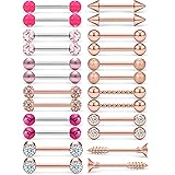 Kadogohno Rose Gold Nipple Rings for Women Pink