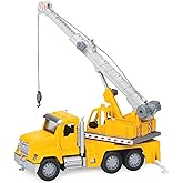 Driven by Battat – 7-Inch Crane Truck Toy with Lights & Sounds, Movable Parts, Construction Vehicle for Boys & Girls, Durable Design, Realistic Details, 3+ Years Toy for Kids