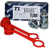 1/4" Body Hydraulic Quick Connect Coupler Set | 1/4" NPT Thread | 10,000 PSI High Pressure | Heavy-Duty Industrial | Dust Caps Included | Compatible with C-604 Style Fittings | Model TL80