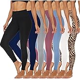 FULLSOFT 7 Pack Leggings for Women - High Waisted Tummy Control Workout Yoga Running Tights Pants